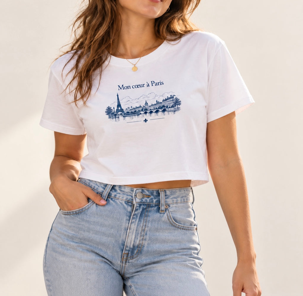 Mon Cœur à Paris Crop Tee